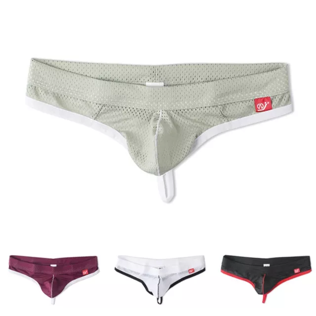 Slips de bikini confortables pour hommes taille basse avec poche bombée en mail