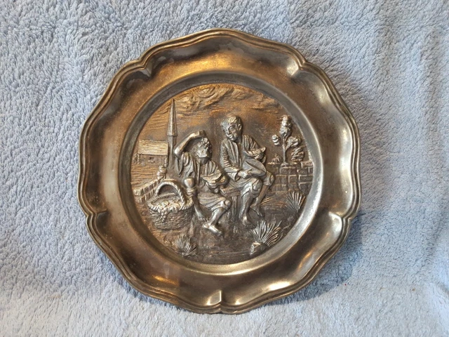 Porte Serviette de Table en ETAIN Courrier Lettre Ancien Thème Raisin Blé