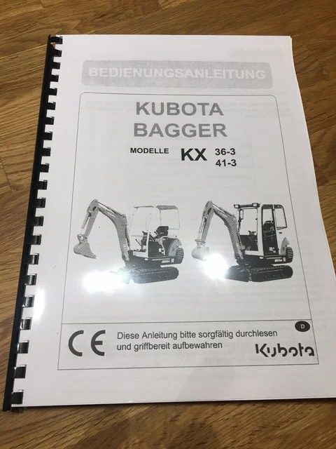 Kubota KX41-3V Mini Bagger Komplette Aufkleber Satz Mit Sicherheit Warnzeichen