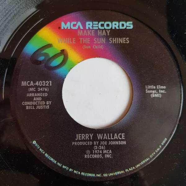 Jerry Wallace - Make Hay While The Sun Shines - Used Vinyl Record 7 - K8100z