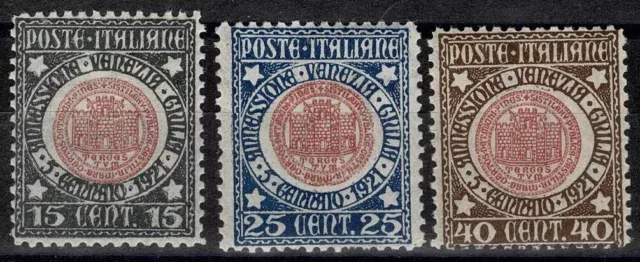 1921 Kingdom D'Italia Annexation Venezia Giulia Centred 3 V. MNH MF74310