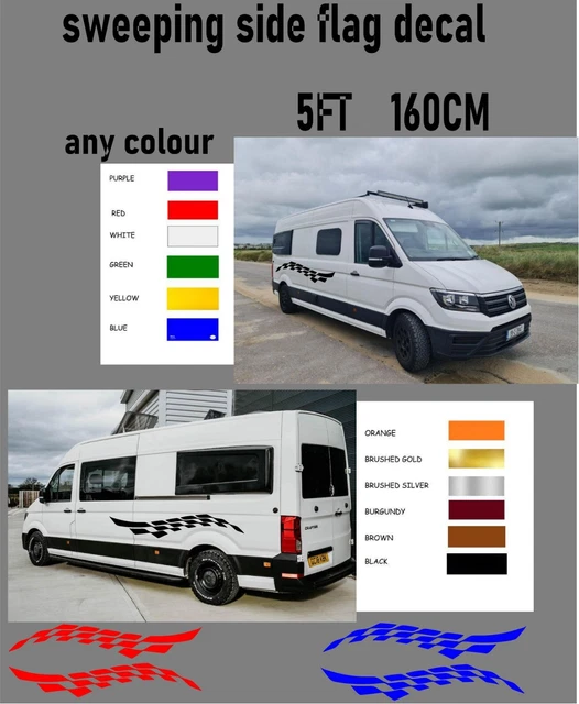 side flag 5ft 160cm decal/vinyl/sticker for van/campervan/car/caravan