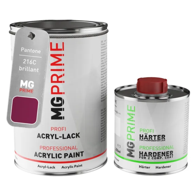 Pantone 216C Red brillant peinture acrylique 1,5L durcisseur y.c.