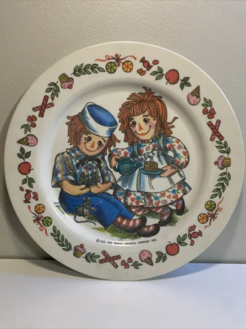 Vintage Oneida Deluxe Ware Melamine 8" Plate Raggedy Ann & Andy