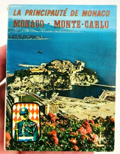 MAR Vintage 1960s Fold out Postcard Book Monte Carlo Monaco Retro Souvenir  *E
