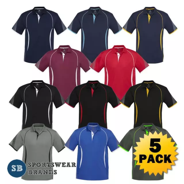 5 x Mens Razor Polo Shirt Top Sports Work Soccer Jersey Business Gym Team P405MS