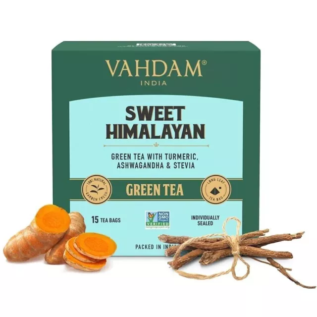 VAHDAM, té dulce del Himalaya (15 bolsas de té verde) envío gratuito a todo...