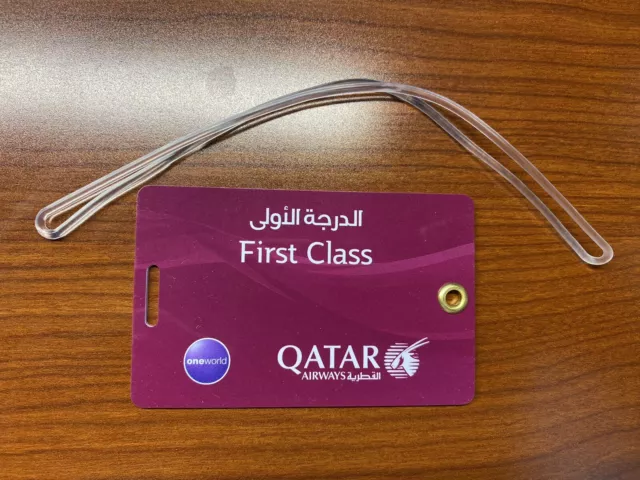 Qatar Airways - First Class hinged Plastic luggage tag, New