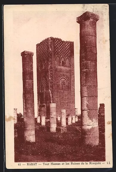 CPA Rabat, Tour Hassan et les Ruines de la Mosquée 1927