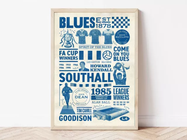 Everton History Print | Everton Poster | Everton Gift | Print Wall Art 2