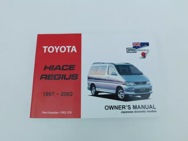 Toyota Hiace / Regius 1997 to 2002 Owners Handbook & Service Record Booklet 2