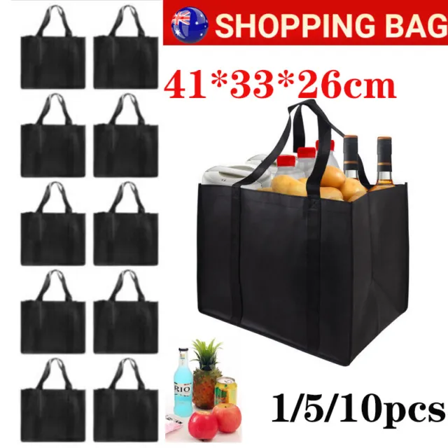 1-10X Large Reusable Grocery Bag Foldable Shopping Tote Heavy Duty Storage Bags