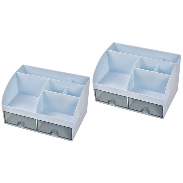 2 piezas organizador de mesa organizador de interior cajones tipo caja de almacenamiento