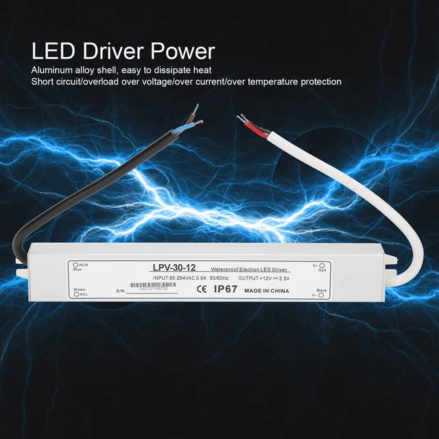 BERM Switching Power Supply IP67 Single Output LED Drive Power DC12V 30W