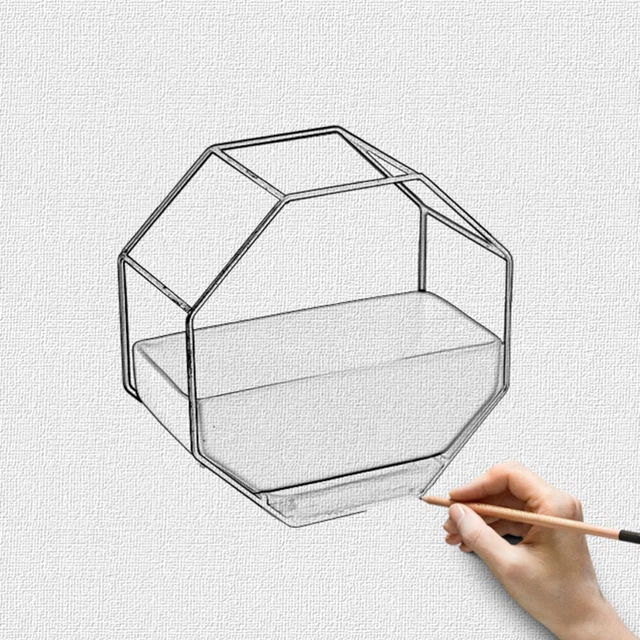 Octagonal Geometric Storage Rack Hanging Wall Glass 11