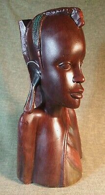AFRICAN TRIBAL WOMAN Sculpture Chalkware Figure 1950 TIKI Carving EXOTICA Statue