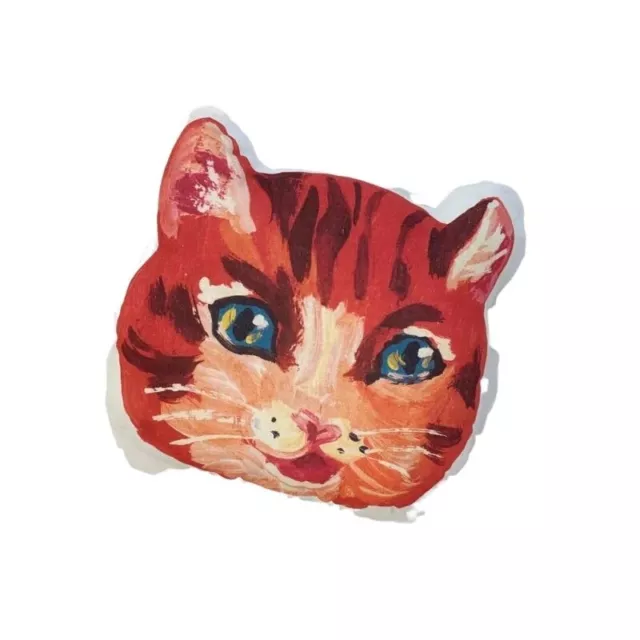 Nathalie Lete! ¡Almohada cara de gato! Gato naranja. 13"" ¡Totalmente nuevo! ¡Auténtico original!