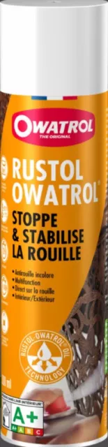 Antirouille RUSTOL OWATROL aérosol 300 ml incolore pénétrant stoppe la rouille é