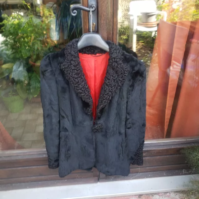 VESTE EN VERITABLE fourrure Astrakan taille 36 EUR 20 00 PicClick FR