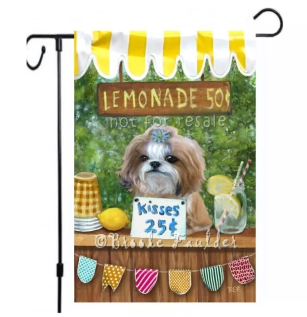 Shih Tzu dog GARDEN FLAG dog art for summer or spring of original painting