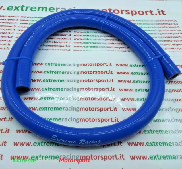 1 MT Tubo Silicone Alta Resistenza x Olio Acqua Benzina BLU diametro int 8 mm