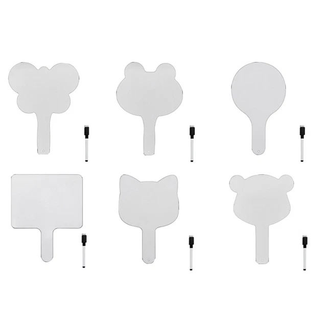 4 Paddles Effaçables à Sec - Tableaux Ardoises Portables 19,5x10 Cm - Pour Notation, Vote Ou Salle De Classe