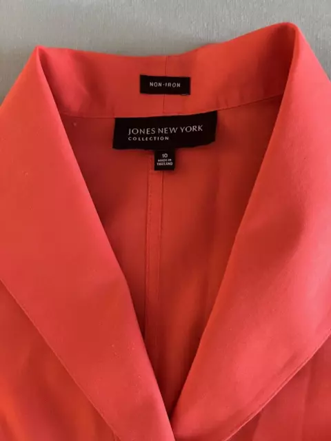 Elegant Fitted Jones New York Sleeveless Button Up Shirt No- Iron  -Size 10 2