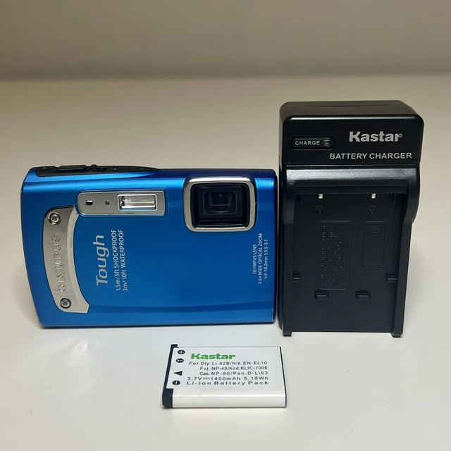 Olympus Tough TG-320 Digital Camera Blue Shockproof Waterproof 14MP - Tested!