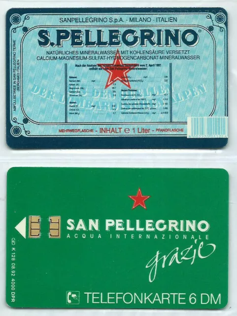 K 128 08.92 San Pellegrino - Mineralwasser Milano Italien 4.000 Ex NEU ** MINT