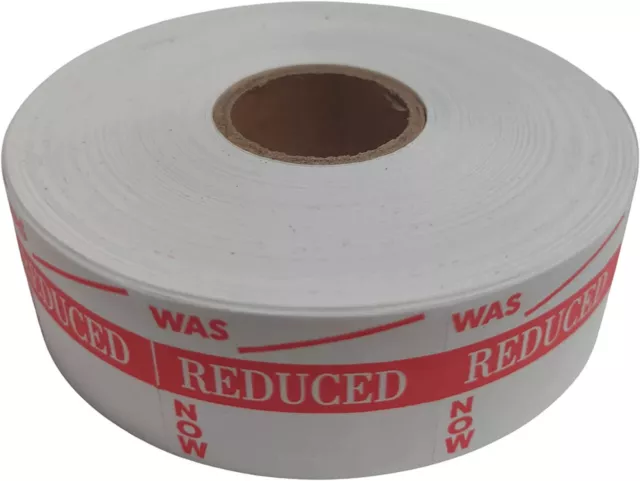 1000 Bright Red WAS REDUCED NOW Price Point Stickers, Sticky Labels