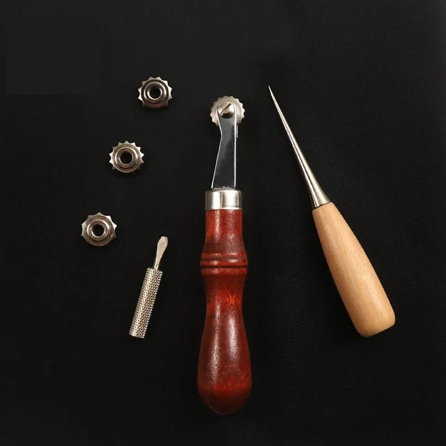 Creaser Réglable Pour Cuir - Outil Professionnel Pliure Bordure Avec Manche En Bois