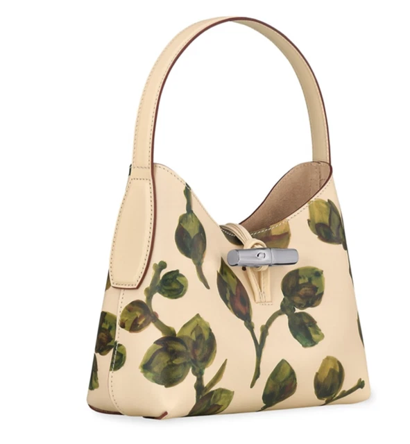 AUTH NWT $445 Longchamp Women's Roseau XS Leather Shoulder Hobo Bag In Khaki