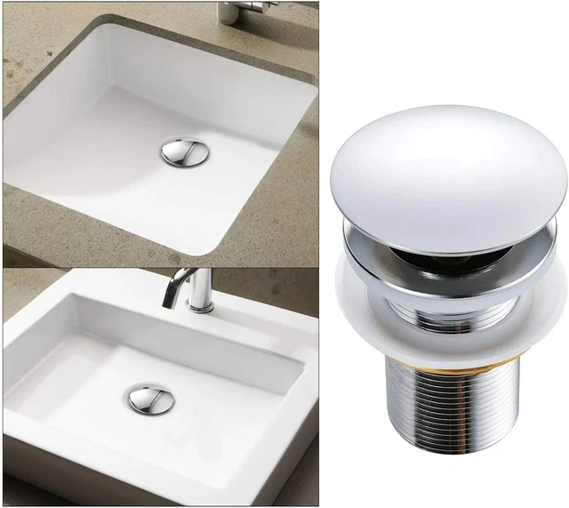 Tappo Scarico Click Clack 68 Mm In Ottone Per Lavabo - Colori Vari Con Filtro Anticapelli - 5