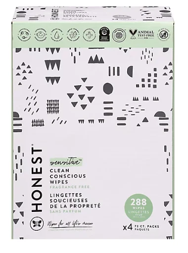 The Honest Company Clean Conscious Hypoallergenic Sensitive Baby Wipes 288 Ct