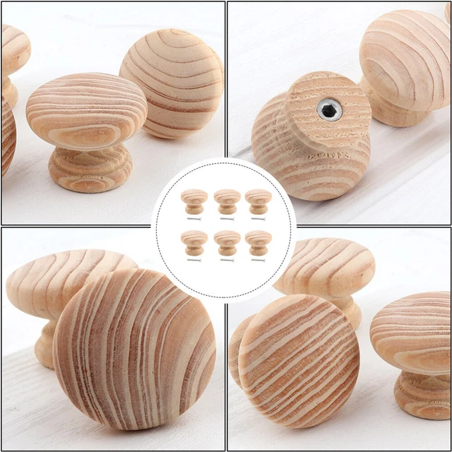 12 Pcs Furniture Hardware Wood Handle Dresser Pulls Drawer Knobs Rural 9