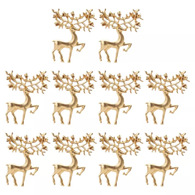 10 Pcs Alloy Christmas Elk Brooch Reindeer Lapel Pin Animal