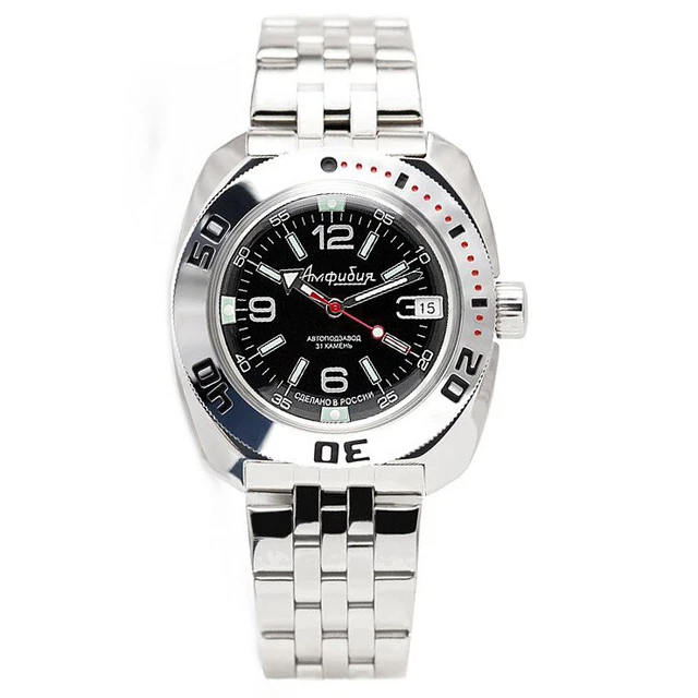 VOSTOK AMPHIBIA 710640 Watch Diver Mechanical Automatic USA Seller