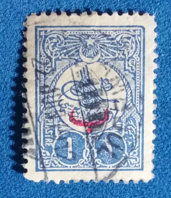 TURKEY 1908 1Pia Postally Used Superb Overprint for Foreign Postage Mi 152Ca 824