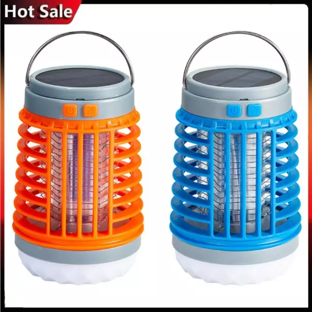 Solar Electric Mosquito Killer LED Bug Insect Zapper Flashlight for Camping Tent