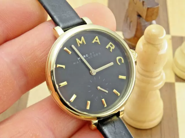 MARC JACOBS Sally 36mm Ladies Black Dial Designer Leather Wristwatch MJ1416