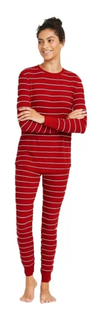 Red Stripe Thermal Pajama Sleep Set - Medium