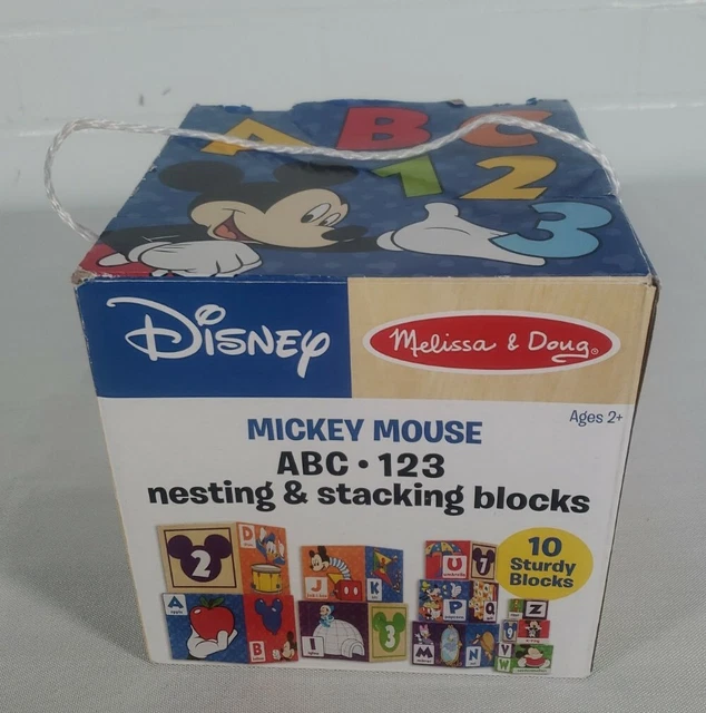Melissa & Doug Disney Baby  ABC & 123 - Nesting & Stacking Blocks, Pre-Owned