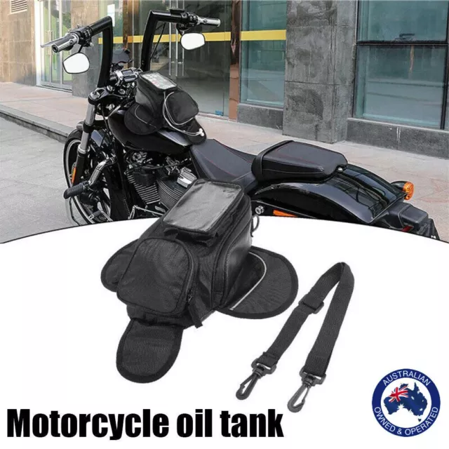 Universal Magnetic Motorcycle Tank Bag Oil Fuel Bag Saddlebags Phone Bike Bag AU