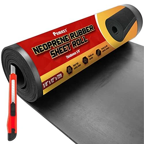 Neoprene Rubber Sheet Roll 1/8" Thick x 12" Wide x 72" Long Including Utility...