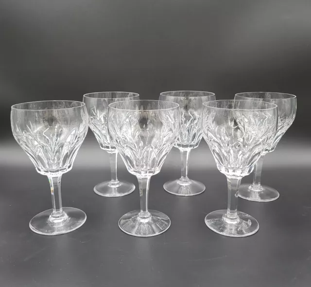 Stuart English Crystal CARDINAL Set(s) 6 Water Goblet Glasses EXCELLENT