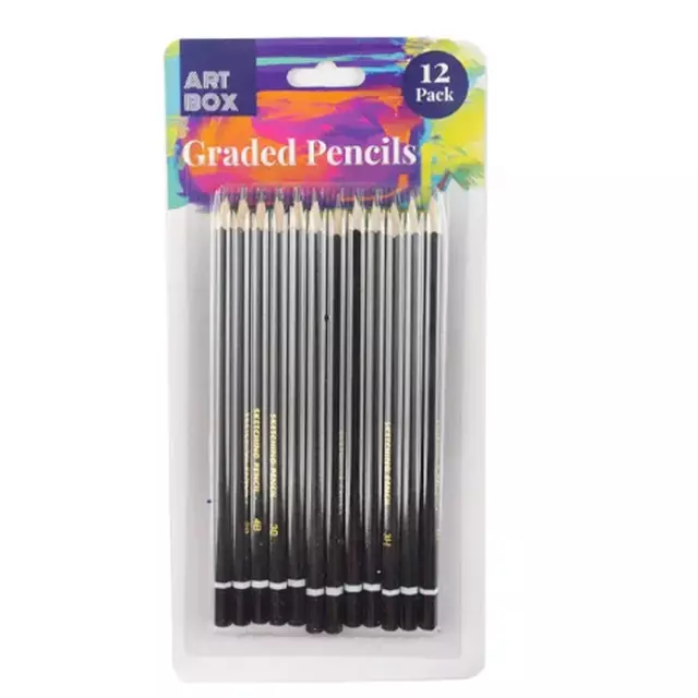 24 Pc Artist Graded Pencils Set Sketching Graphite Pencil Drawing