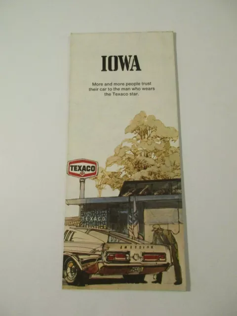 Vintage 1971 Texaco Iowa State Highway Gas Service Station Travel Road Map~17