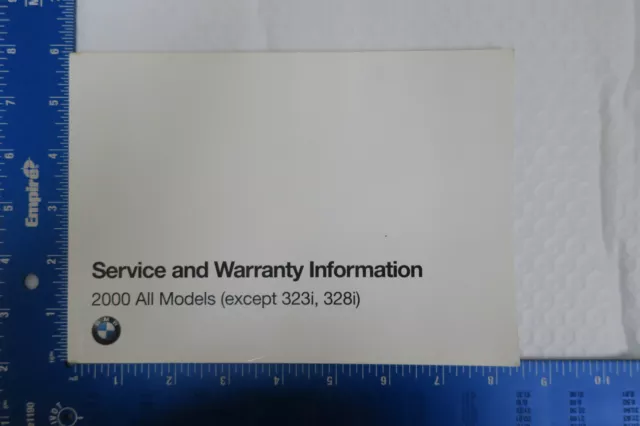 2000 00 Bmw Maintenance Repair Service Guide Owner's Manual Supplement Book (S1)