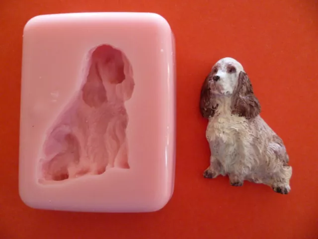 3D 10cm BORDER COLLIE DOG SILICONE MOULD FOR CHOCOLATE, CLAY, CANDLES ETC