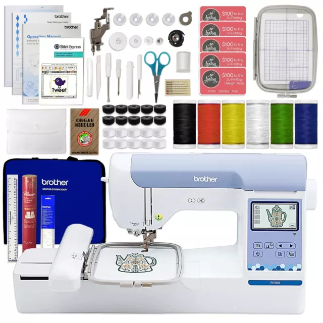 Brother PE900 5 x 7 Embroidery Machine with BES Blue Software Bundle